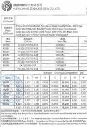 Нержавеющие уголки AISI 304/316L/430 Сертификат на нержавеющие уголки AISI 304/316L/430